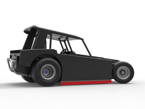 Vintage Dirt Modified stock car Version 6 while turning Scale 1 to 25 3D Print Model