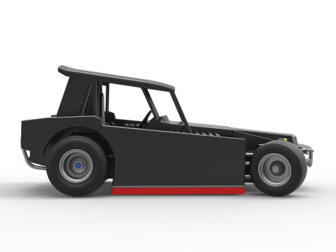 Vintage Dirt Modified stock car Version 6 while turning Scale 1 to 25 3D Print Model