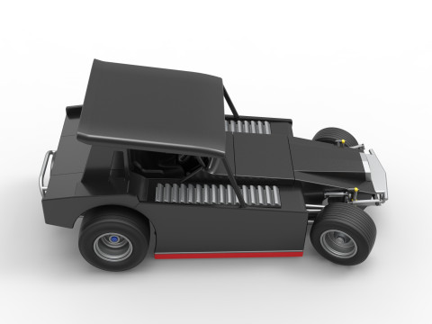 Vintage Dirt Modified stock car Version 6 while turning Scale 1 to 25 3D Print Model