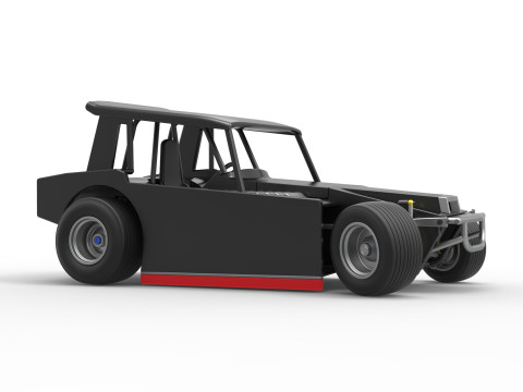 Vintage Dirt Modified stock car Version 6 while turning Scale 1 to 25 3D Print Model
