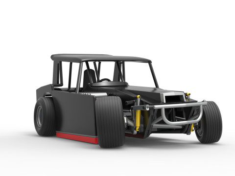 Vintage Dirt Modified stock car Version 6 while turning Scale 1 to 25 3D Print Model