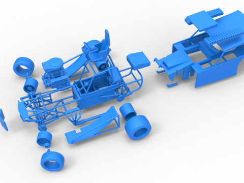 Vintage Dirt Modified stock car Version 6 while turning Scale 1 to 25 3D Print Model