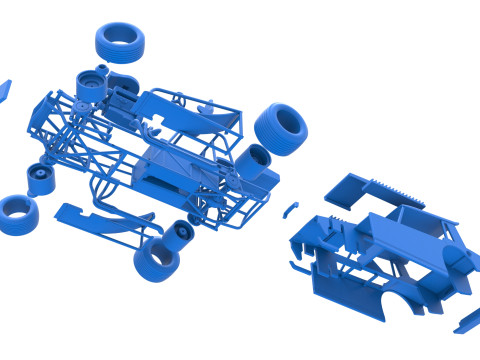 Vintage Dirt Modified stock car Version 6 while turning Scale 1 to 25 3D Print Model