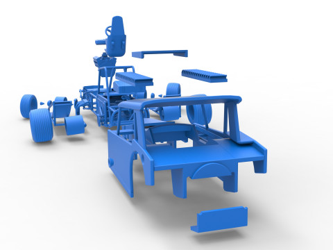 Vintage Dirt Modified stock car Version 6 while turning Scale 1 to 25 3D Print Model