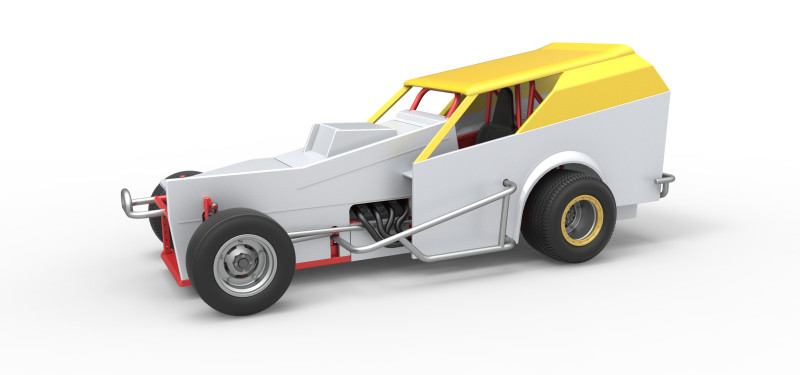 Vintage Dirt Modified stock car Versie 7 Schaal 1 tot 25 3D printmodel .c4d .max .obj .3ds .fbx .stl .blend 