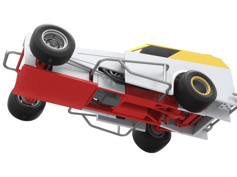 Vintage Dirt Modified stock car Versie 7 Schaal 1 tot 25 3D printmodel