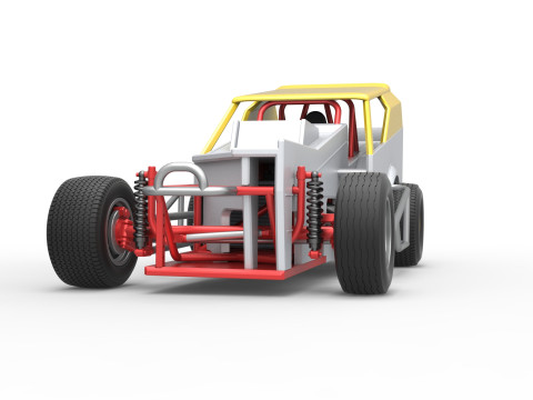 Vintage Dirt Modified stock car Versie 7 Schaal 1 tot 25 3D printmodel