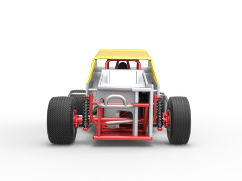 Vintage Dirt Modified stock car Versie 7 Schaal 1 tot 25 3D printmodel