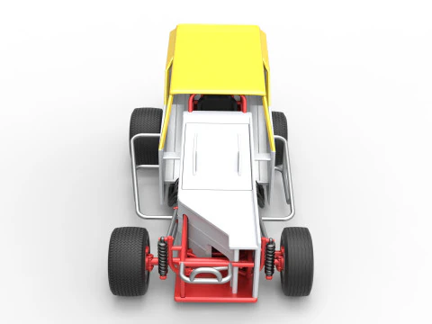 Vintage Dirt Modified stock car Version 7 Scale 1 to 25 3D Print Model
