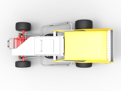 Vintage Dirt Modified stock car Versie 7 Schaal 1 tot 25 3D printmodel