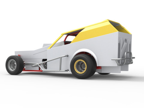Vintage Dirt Modified stock car Versie 7 Schaal 1 tot 25 3D printmodel