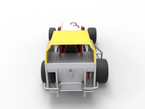 Vintage Dirt Modified stock car Version 7 Scale 1 to 25 3D Print Model
