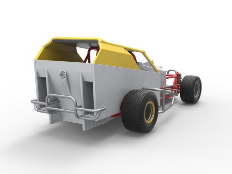 Vintage Dirt Modified stock car Versie 7 Schaal 1 tot 25 3D printmodel