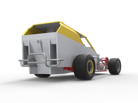 Vintage Dirt Modified stock car Versie 7 Schaal 1 tot 25 3D printmodel