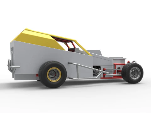Vintage Dirt Modified stock car Version 7 Scale 1 to 25 3D Print Model