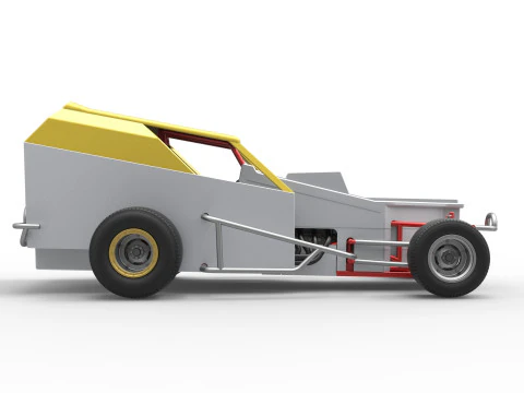 Vintage Dirt Modified stock car Version 7 Scale 1 to 25 3D Print Model
