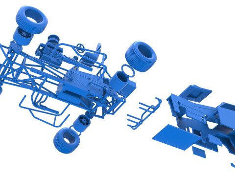 Vintage Dirt Modified stock car Versie 7 Schaal 1 tot 25 3D printmodel