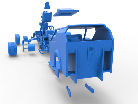 Vintage Dirt Modified stock car Versie 7 Schaal 1 tot 25 3D printmodel