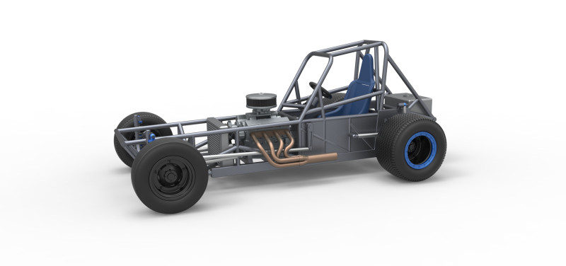 Vintage Dirt Modified stock car Basisversie 5 Schaal 1 tot 25 3D printmodel .c4d .max .obj .3ds .fbx .stl .blend 
