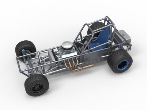 Vintage Dirt Modified stock car Basisversie 5 Schaal 1 tot 25 3D printmodel