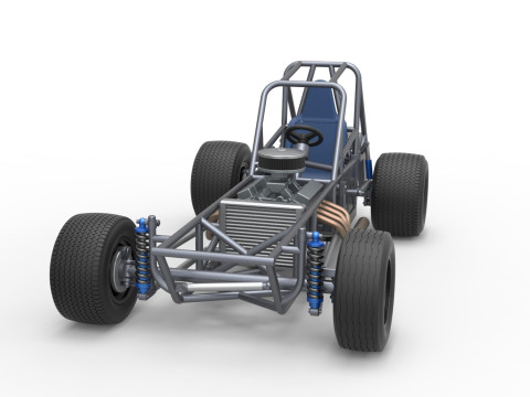 Vintage Dirt Modified stock car Basisversie 5 Schaal 1 tot 25 3D printmodel