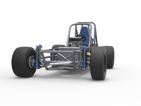 Vintage Dirt Modified stock car Basisversie 5 Schaal 1 tot 25 3D printmodel