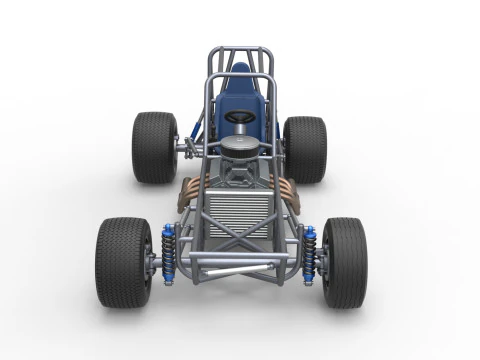 Vintage Dirt Modified stock car Base Version 5 Scale 1 to 25 3D Print Model
