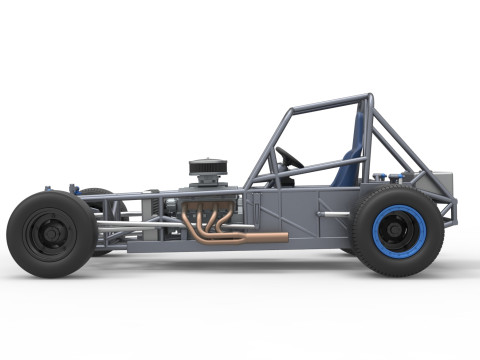 Vintage Dirt Modified stock car Basisversie 5 Schaal 1 tot 25 3D printmodel