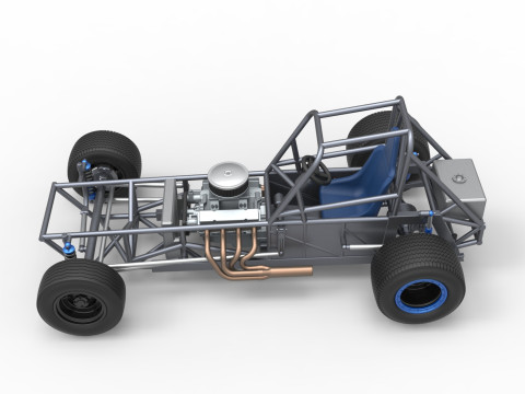 Vintage Dirt Modified stock car Basisversie 5 Schaal 1 tot 25 3D printmodel