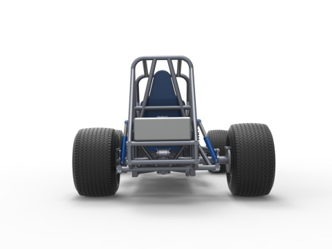 Vintage Dirt Modified stock car Basisversie 5 Schaal 1 tot 25 3D printmodel