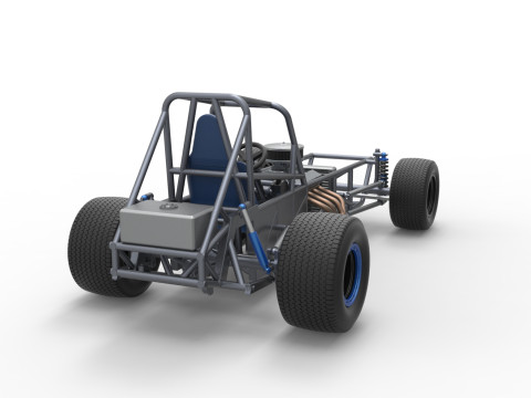 Vintage Dirt Modified stock car Basisversie 5 Schaal 1 tot 25 3D printmodel