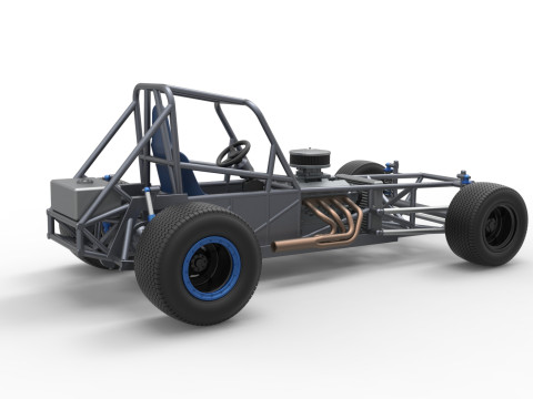 Vintage Dirt Modified stock car Basisversie 5 Schaal 1 tot 25 3D printmodel