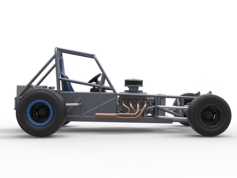 Vintage Dirt Modified stock car Basisversie 5 Schaal 1 tot 25 3D printmodel