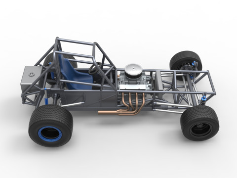 Vintage Dirt Modified stock car Basisversie 5 Schaal 1 tot 25 3D printmodel