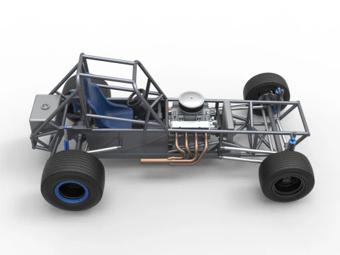 Vintage Dirt Modified stock car Base Version 5 Scale 1 to 25 3D Print Model