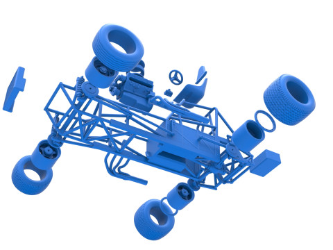 Vintage Dirt Modified stock car Basisversie 5 Schaal 1 tot 25 3D printmodel