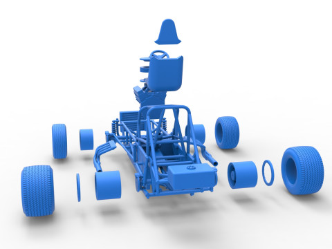 Vintage Dirt Modified stock car Basisversie 5 Schaal 1 tot 25 3D printmodel