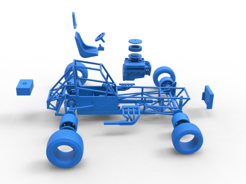 Vintage Dirt Modified stock car Basisversie 5 Schaal 1 tot 25 3D printmodel