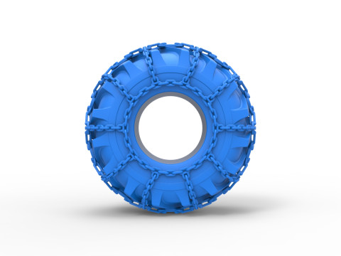 Reifen von Timberjack mit Ketten im Maßstab 1 bis 25 3D Druckmodell