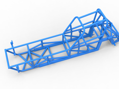 विंटेज डर्ट संशोधित स्टॉक कार संस्करण 3 स्केल 1 से 25 का फ्रेम 3D प्रिंट मॉडल