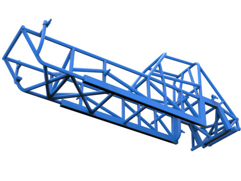 विंटेज डर्ट संशोधित स्टॉक कार संस्करण 3 स्केल 1 से 25 का फ्रेम 3D प्रिंट मॉडल