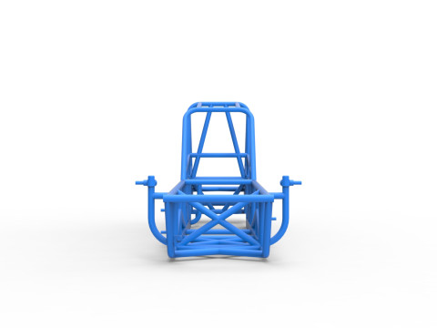 विंटेज डर्ट संशोधित स्टॉक कार संस्करण 3 स्केल 1 से 25 का फ्रेम 3D प्रिंट मॉडल