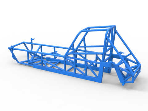 विंटेज डर्ट संशोधित स्टॉक कार संस्करण 3 स्केल 1 से 25 का फ्रेम 3D प्रिंट मॉडल