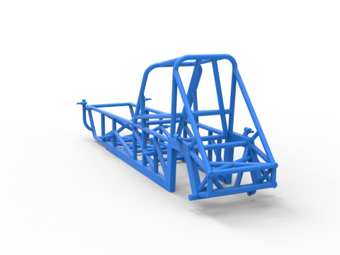 विंटेज डर्ट संशोधित स्टॉक कार संस्करण 3 स्केल 1 से 25 का फ्रेम 3D प्रिंट मॉडल