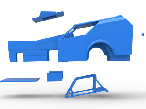 विंटेज डर्ट का शैल संशोधित स्टॉक कार संस्करण 7 स्केल 1 से 25 3D प्रिंट मॉडल