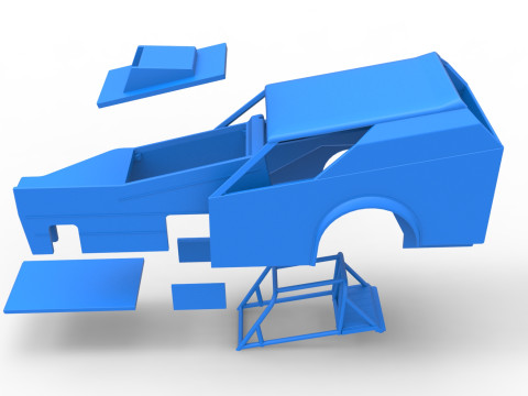 विंटेज डर्ट का शैल संशोधित स्टॉक कार संस्करण 7 स्केल 1 से 25 3D प्रिंट मॉडल