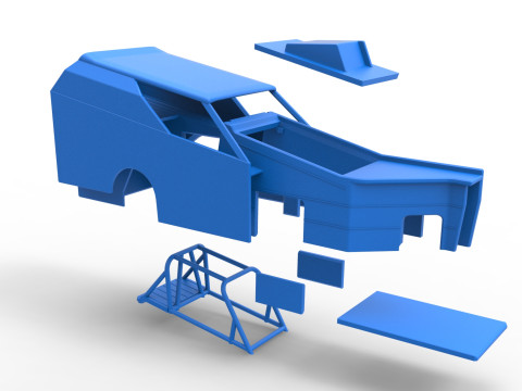 विंटेज डर्ट का शैल संशोधित स्टॉक कार संस्करण 7 स्केल 1 से 25 3D प्रिंट मॉडल