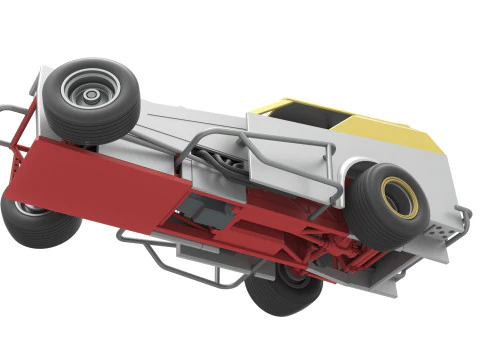 Vintage Dirt Modified stock car Version 7 while turning Scale 1 to 25 3D Print Model
