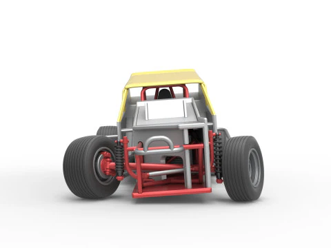 Vintage Dirt Modified stock car Version 7 while turning Scale 1 to 25 3D Print Model