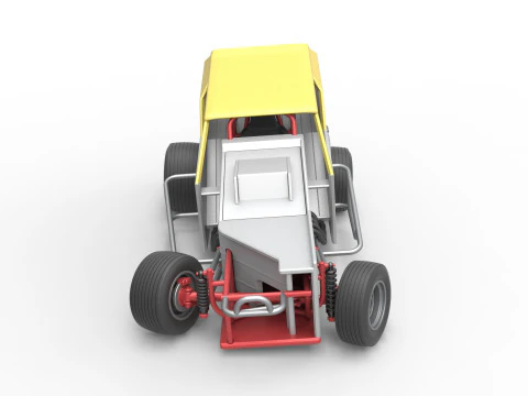 Vintage Dirt Modified stock car Version 7 while turning Scale 1 to 25 3D Print Model